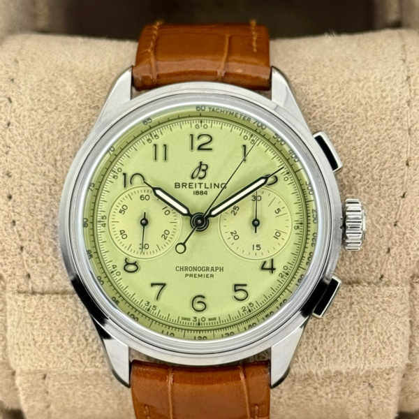 2024 Breitling Premier B09 Chronograph 40mm AB0930 Stainless Steel Green Dial