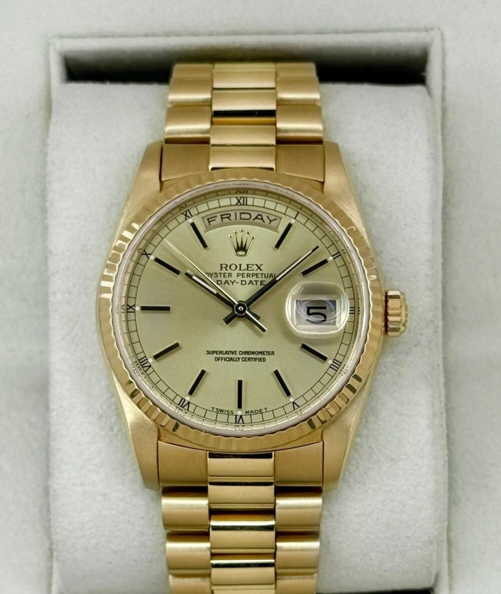 1990 Rolex Day-Date 36mm 18238 Presidential 18kt Yellow Gold Champagne Dial (CPO)