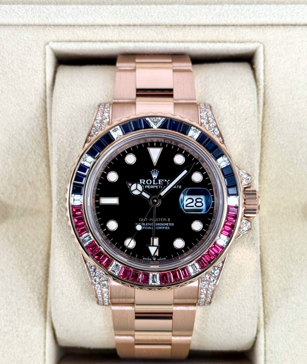 Rolex GMT-Master II 126755SARU Rose Gold Sapphire and Ruby