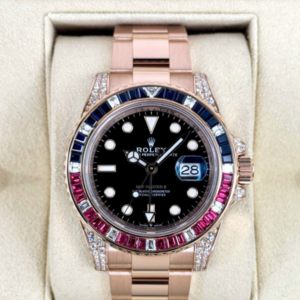Rolex GMT-Master II 126755SARU Rose Gold Sapphire and Ruby