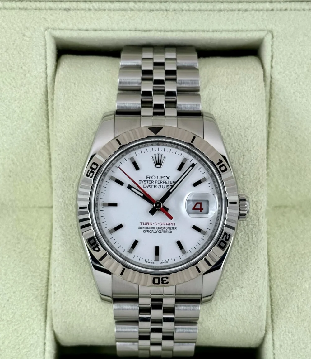 2014 Rolex Datejust Turn-O-Graph 36mm 116264 Jubilee White Dial