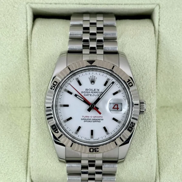 2014 Rolex Datejust Turn-O-Graph 36mm 116264 Jubilee White Dial