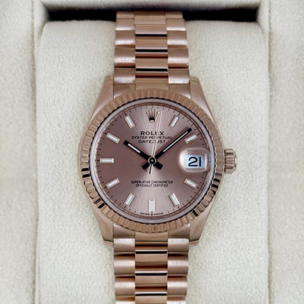 Rolex Ladies Datejust 31mm 278275 Rose Gold Rose Dial