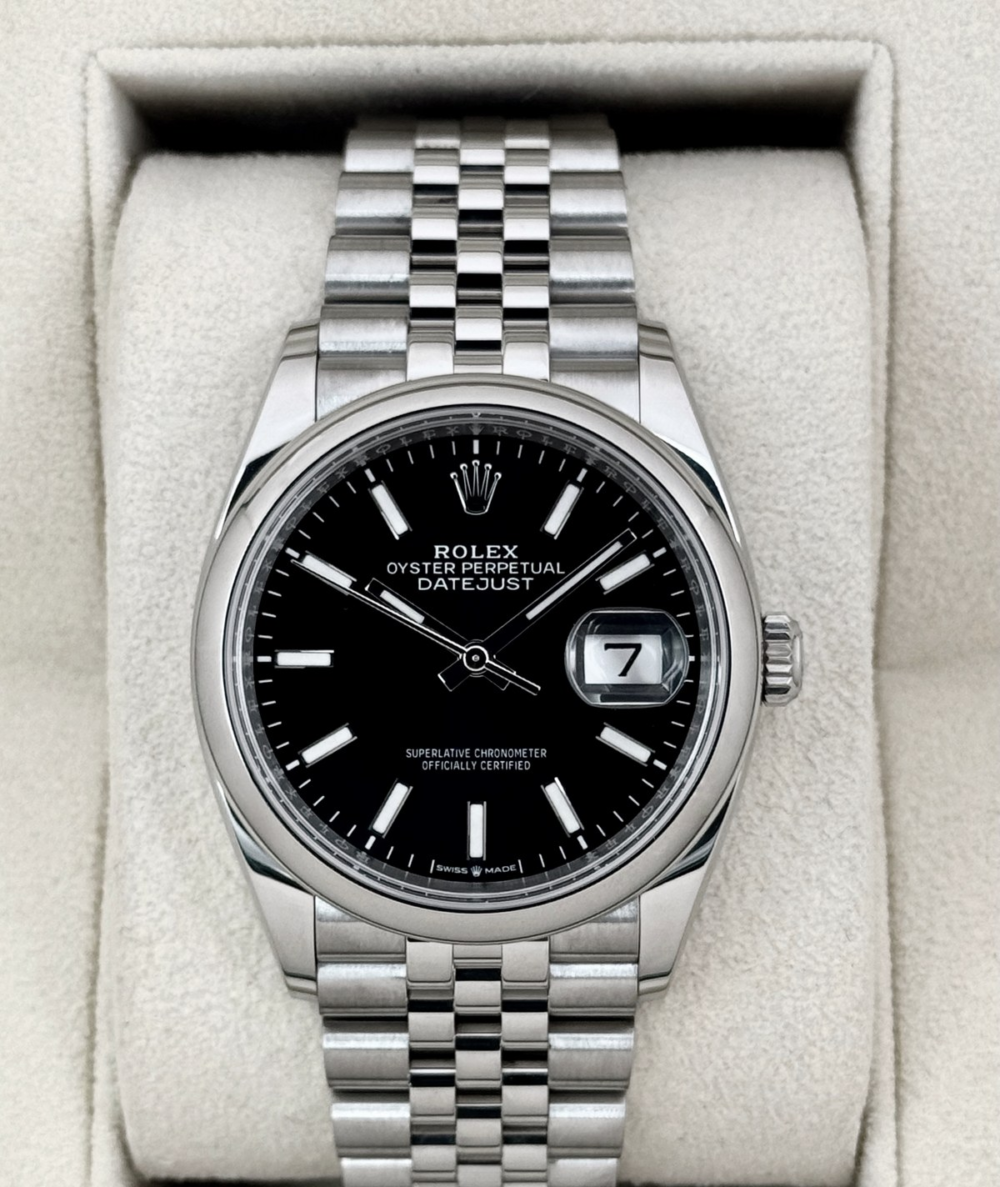 2024 Rolex Datejust 36mm 126200 Stainless Steel Jubilee Black Dial