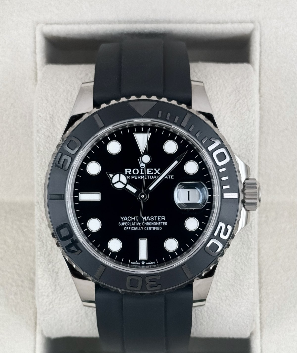 2022 Rolex Yacht-Master 42mm 226659 White Gold Oysterflex Black Dial