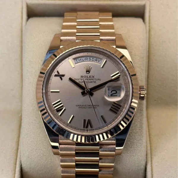 2020 Rolex Day-Date 40mm 228235 Presidential Rose Gold Sundust Dial