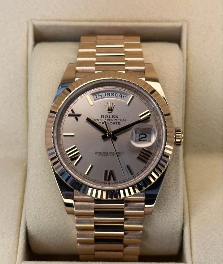 2020 Rolex Day-Date 40mm 228235 Presidential Rose Gold Sundust Dial