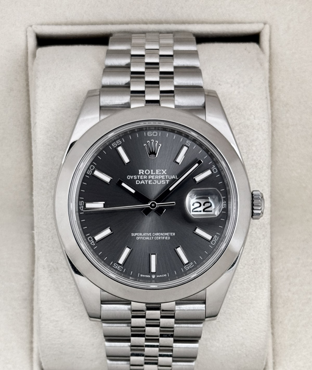 2024 Rolex Datejust 41mm 126300 Stainless Steel Jubilee Rhodium Dial