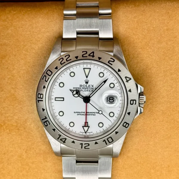 2002 Rolex Explorer II 40mm 16570 Stainless Steel Polar White Dial