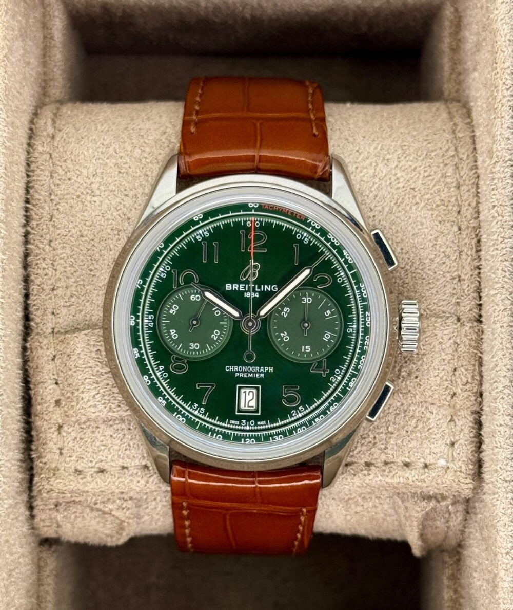 2025 Breitling Premier B01 Chronograph 42mm AB0145 Stainless Steel Green Dial