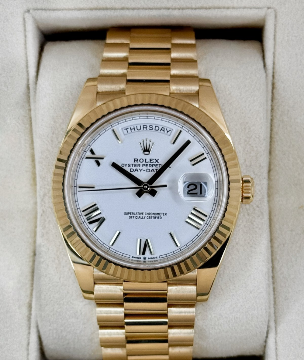 2022 Rolex Day-Date 40mm 228238 Presidential White Dial