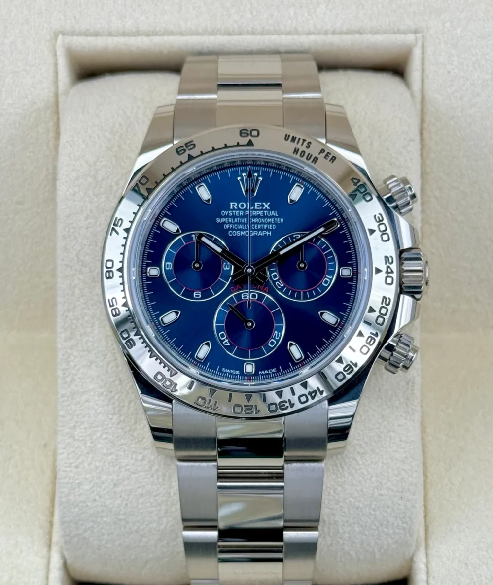 2022 Rolex Daytona 40mm 116509 White Gold Blue Dial