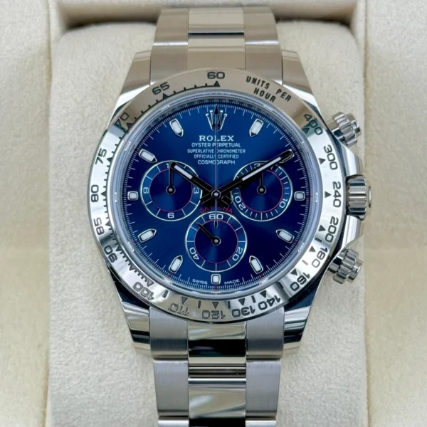 2022 Rolex Daytona 40mm 116509 White Gold Blue Dial
