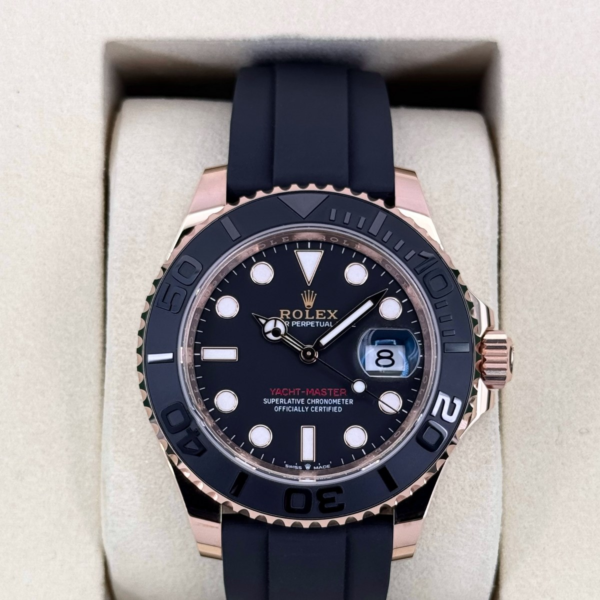 NEW 2026 Rolex Yacht-Master 40mm 126655 Rose Gold Oysterflex Black Dial