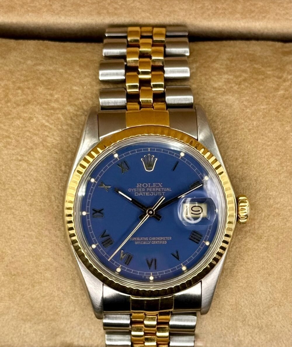 1985 Rolex Datejust 36mm 16013 Two-Tone Jubilee Blue Roman Numeral Dial