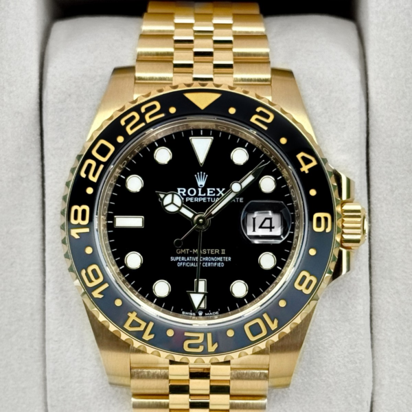 NEW 2026 Rolex GMT-Master II 40mm 126718GRNR Yellow Gold Jubilee Black Dial