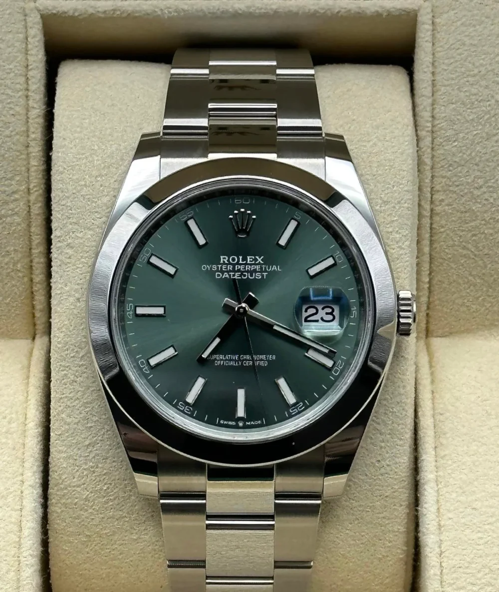 2022 Rolex Datejust 41mm 126300 Oyster Green Dial