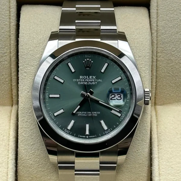 2022 Rolex Datejust 41mm 126300 Oyster Green Dial