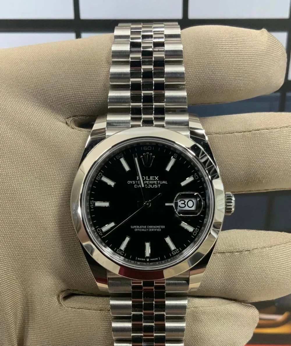 NEW 2022 Rolex Datejust 41mm 126300 Jubilee Black Stick Dial
