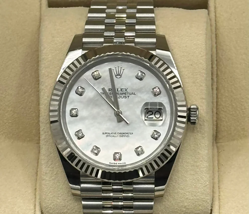 2018 Rolex Datejust 41mm 126334 White MOP Diamond Dial