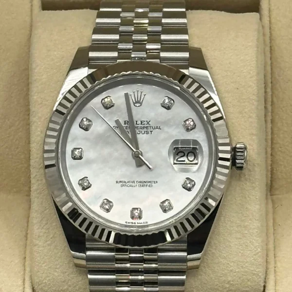 2018 Rolex Datejust 41mm 126334 White MOP Diamond Dial