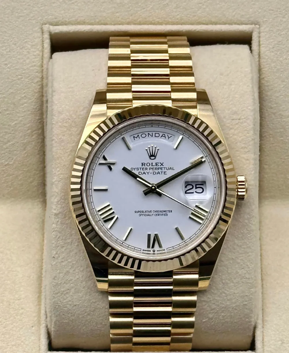 2019 Rolex Day-Date 40mm 228238 Presidential White Dial