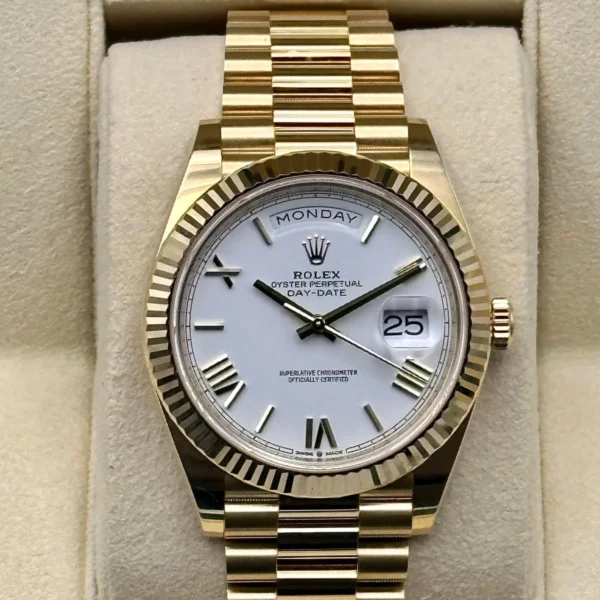2019 Rolex Day-Date 40mm 228238 Presidential White Dial
