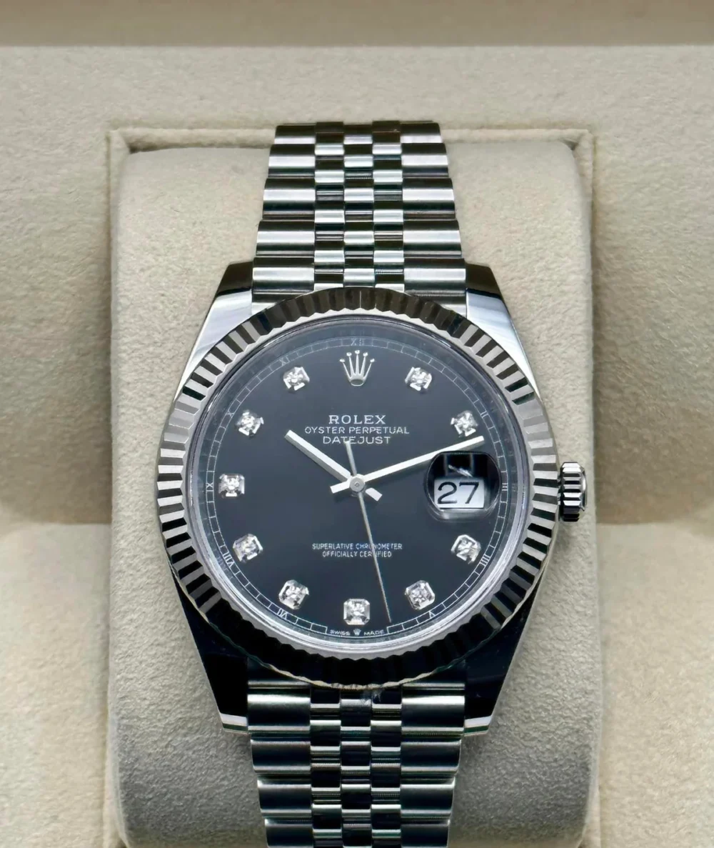 2019 Rolex Datejust 41mm 126334 Jubilee Black Diamond Dial