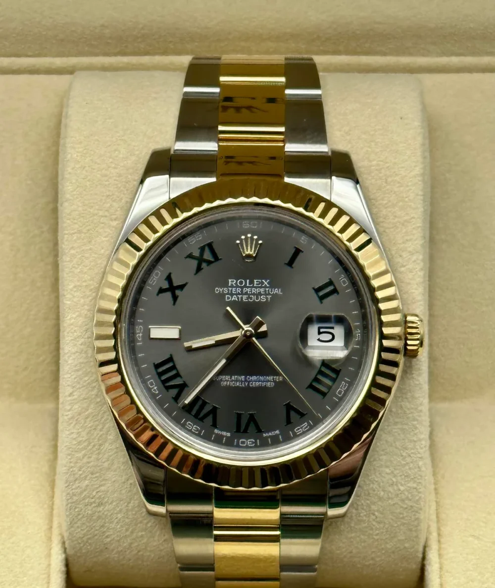 2016 Rolex Datejust 41mm 116333 Two-Tone Oyster Wimbledon Dial