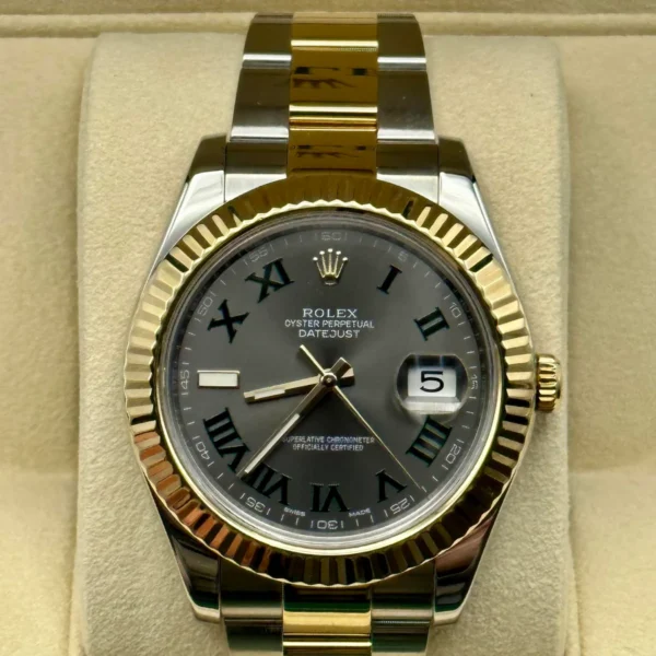 2016 Rolex Datejust 41mm 116333 Two-Tone Oyster Wimbledon Dial