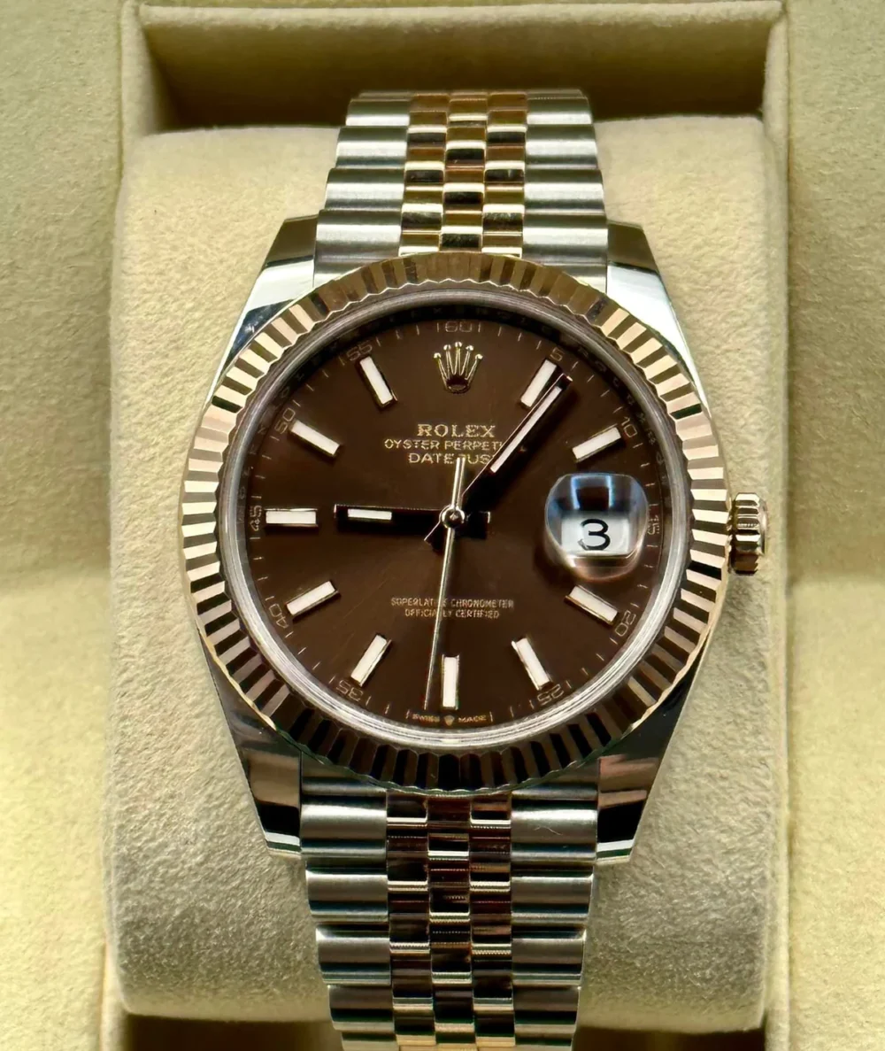 2020 Rolex Datejust 41mm 126331 Two-Tone Rose Gold Chocolate Dial