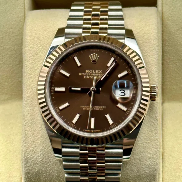 2020 Rolex Datejust 41mm 126331 Two-Tone Rose Gold Chocolate Dial