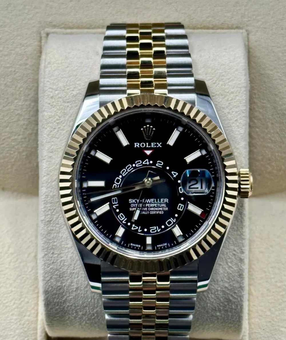 2021 Rolex Sky-Dweller 42mm 326933 Two-Tone Jubilee Black Dial