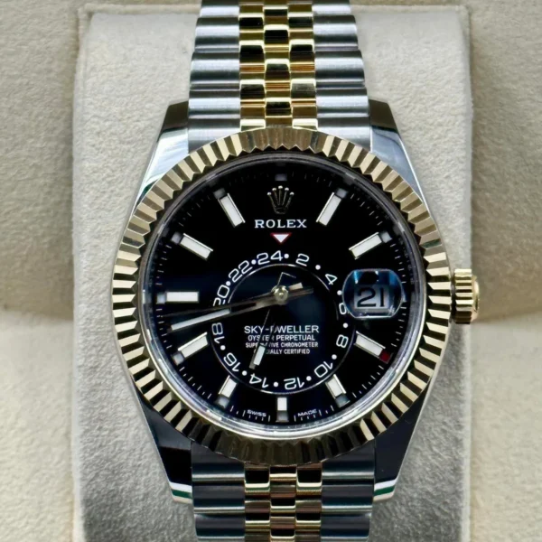 2021 Rolex Sky-Dweller 42mm 326933 Two-Tone Jubilee Black Dial