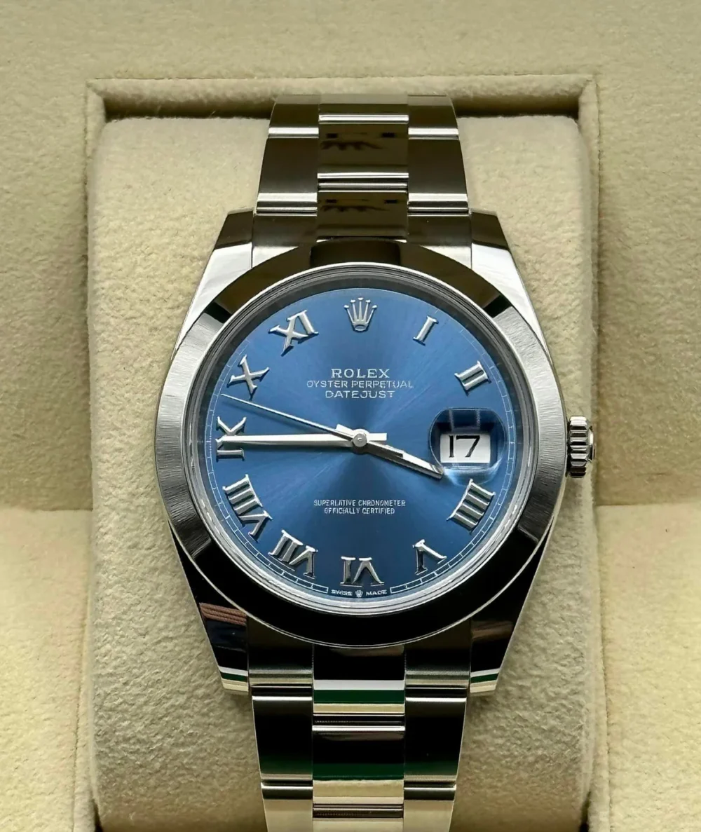 NEW Rolex 2023 Datejust 41mm 126300 Oyster Blue Roman Numeral Dial