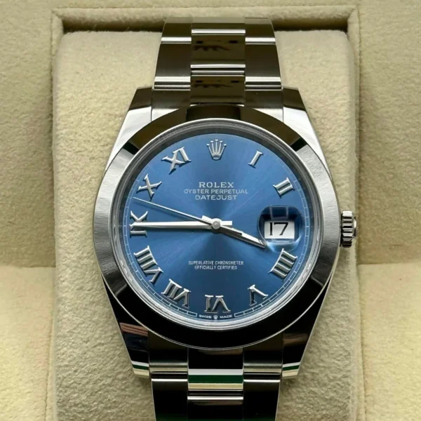 NEW Rolex 2023 Datejust 41mm 126300 Oyster Blue Roman Numeral Dial