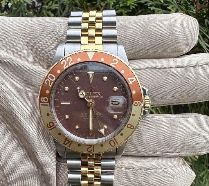 1970-1972 Rolex Vintage GMT-Master "Rootbeer" 40mm 1675 Nipple Dial