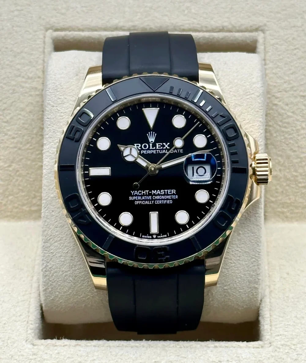 2023 Rolex Yacht-Master 42mm 226658 Gold Oysterflex Black Dial
