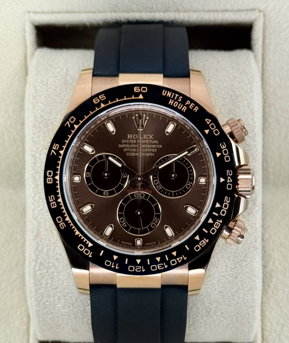 2023 Rolex Daytona 40mm 116515LN Rose Gold Oysterflex Chocolate Dial
