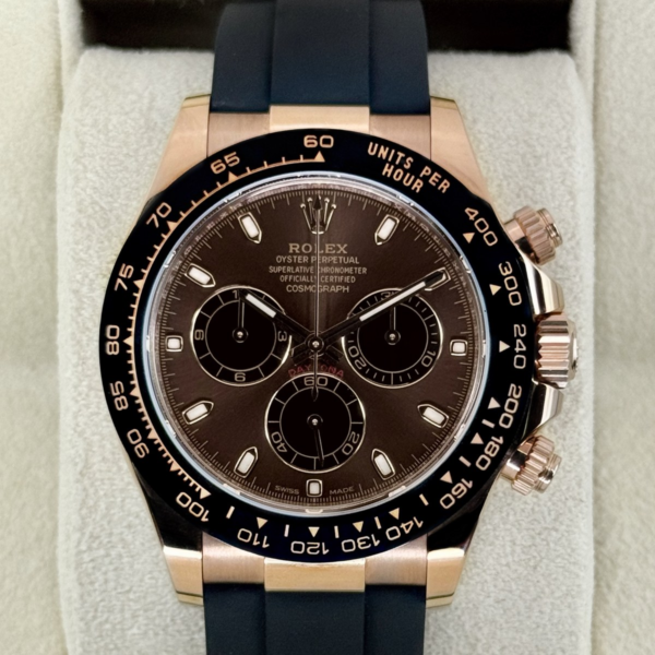 2023 Rolex Daytona 40mm 116515LN Rose Gold Oysterflex Chocolate Dial