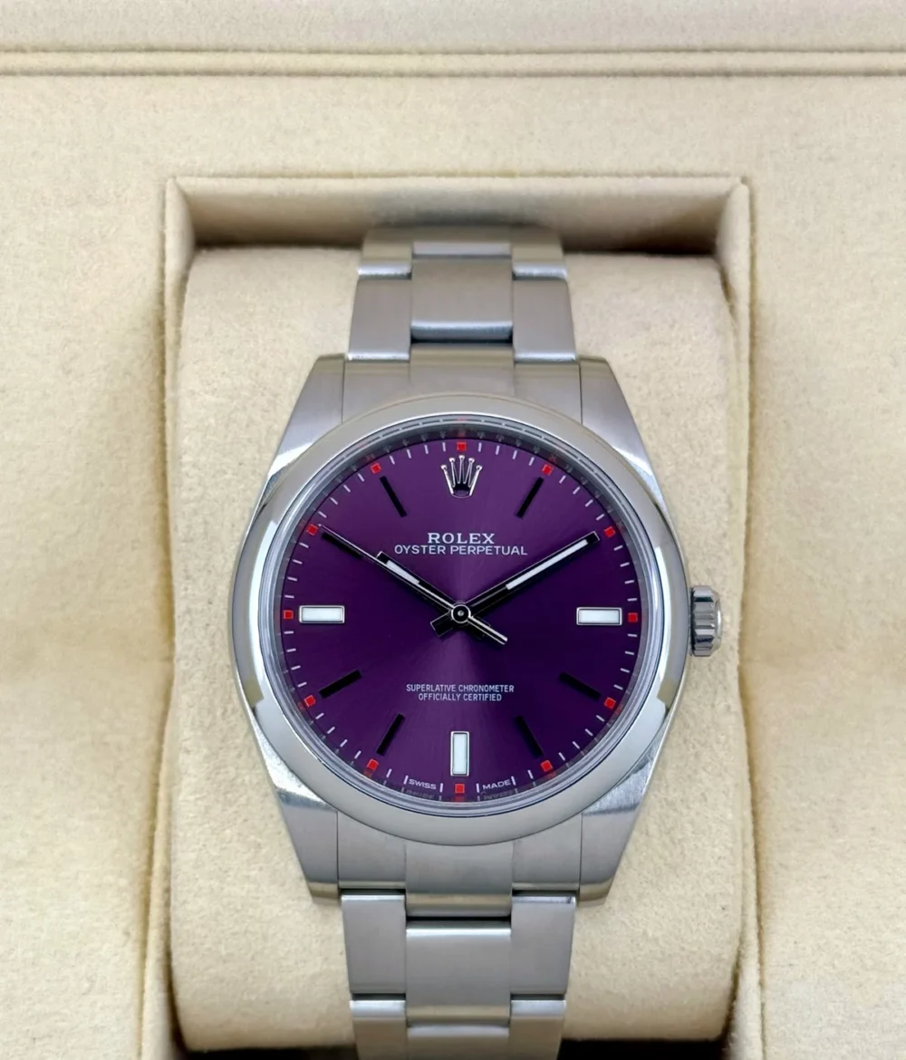 2018 Rolex Oyster Perpetual 39mm 114300 Grape Dial