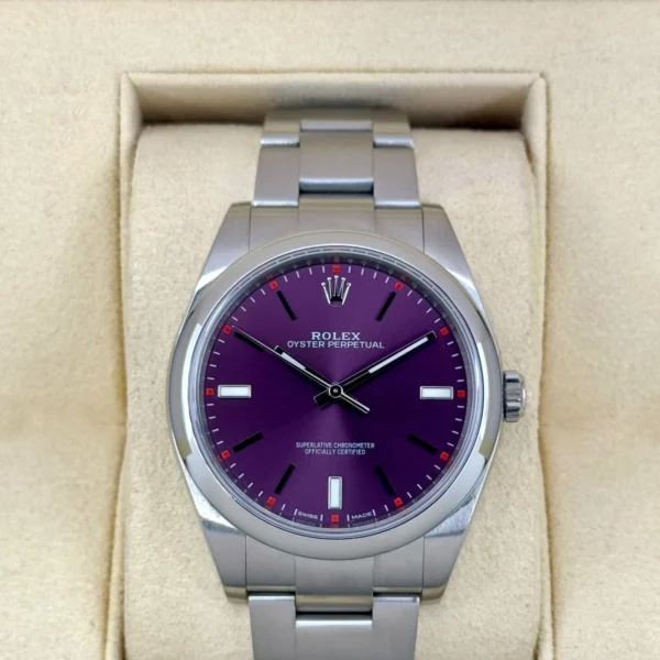 2018 Rolex Oyster Perpetual 39mm 114300 Grape Dial
