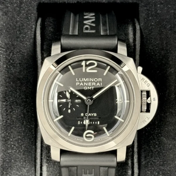 2011 Panerai Luminor 1950 8 Days GMT 44mm PAM00233 Black Dial