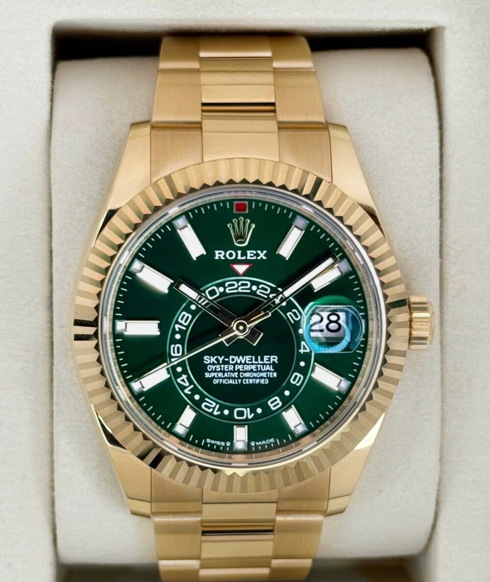 NEW 2026 Rolex Sky-Dweller 42mm 336938 Yellow Gold Oyster Green Dial