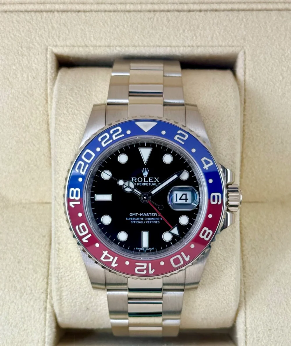 2016 Rolex GMT-Master II "Pepsi" 40mm 116719BLRO White Gold Black Dial