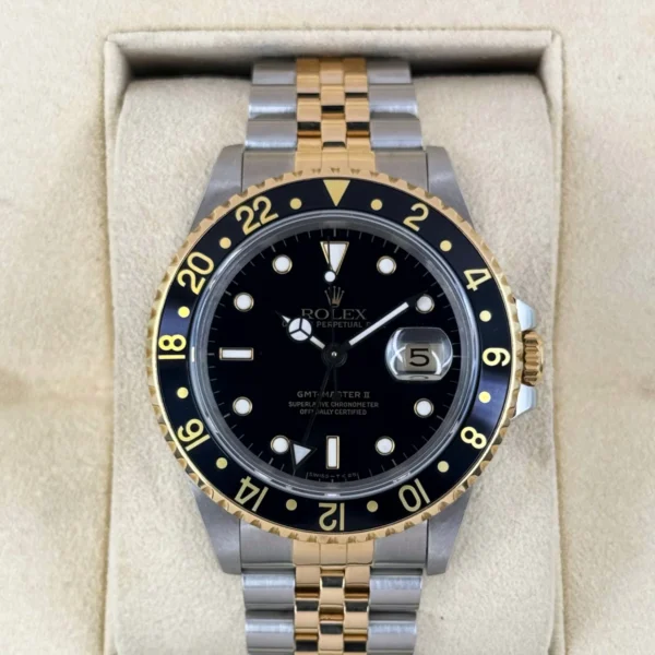 1988 Rolex GMT-Master II 40mm 16713 Two-Tone Jubilee Black Dial