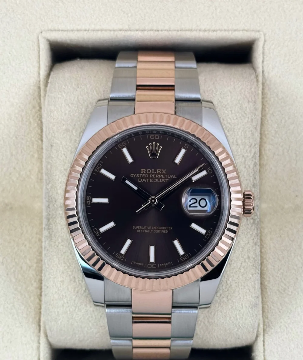 2017 Rolex Datejust 41mm 126331 Two-Tone Rose Gold Chocolate Dial