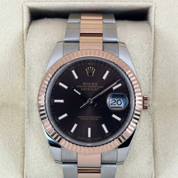 2017 Rolex Datejust 41mm 126331 Two-Tone Rose Gold Chocolate Dial