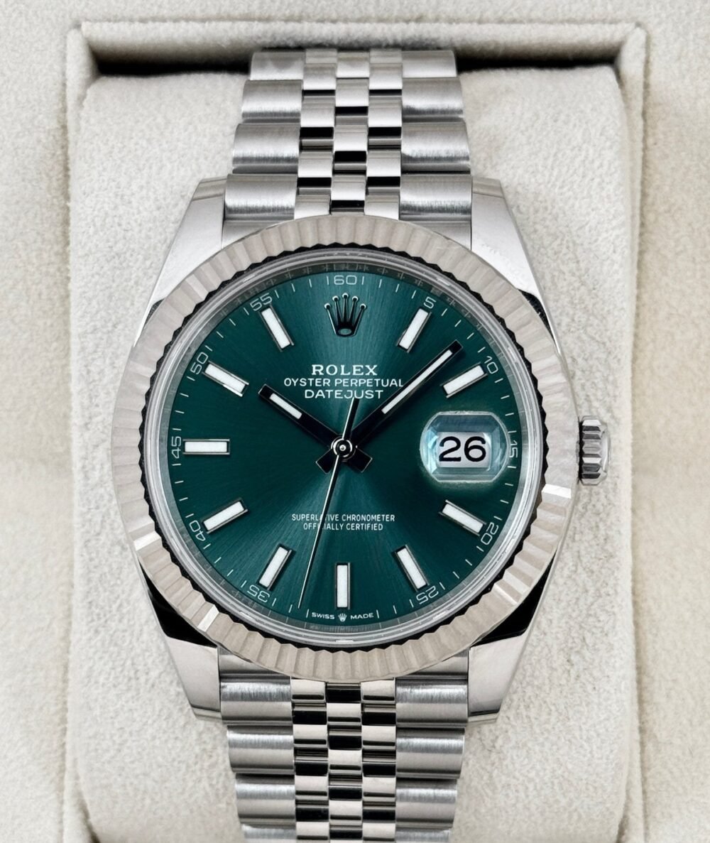 2023 Rolex Datejust 41mm 126334 Stainless Steel Jubilee Mint Green Dial