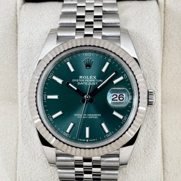 2023 Rolex Datejust 41mm 126334 Stainless Steel Jubilee Mint Green Dial